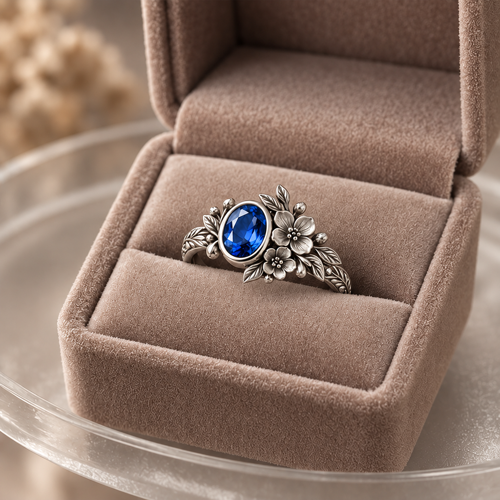 Sapphire Blossom Ring