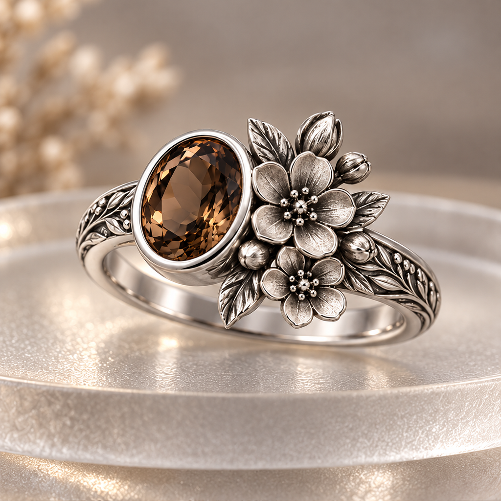 Smoky Blossom Ring
