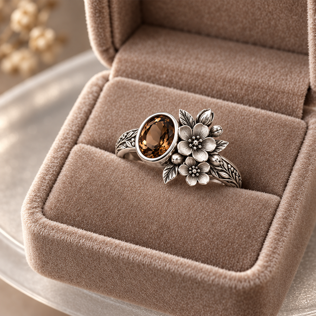 Smoky Blossom Ring