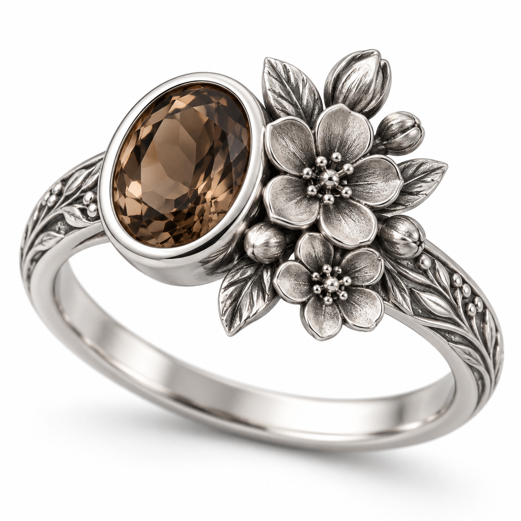 Smoky Blossom Ring