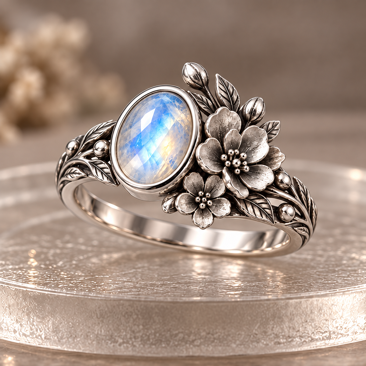 Moonlight Blossom Ring