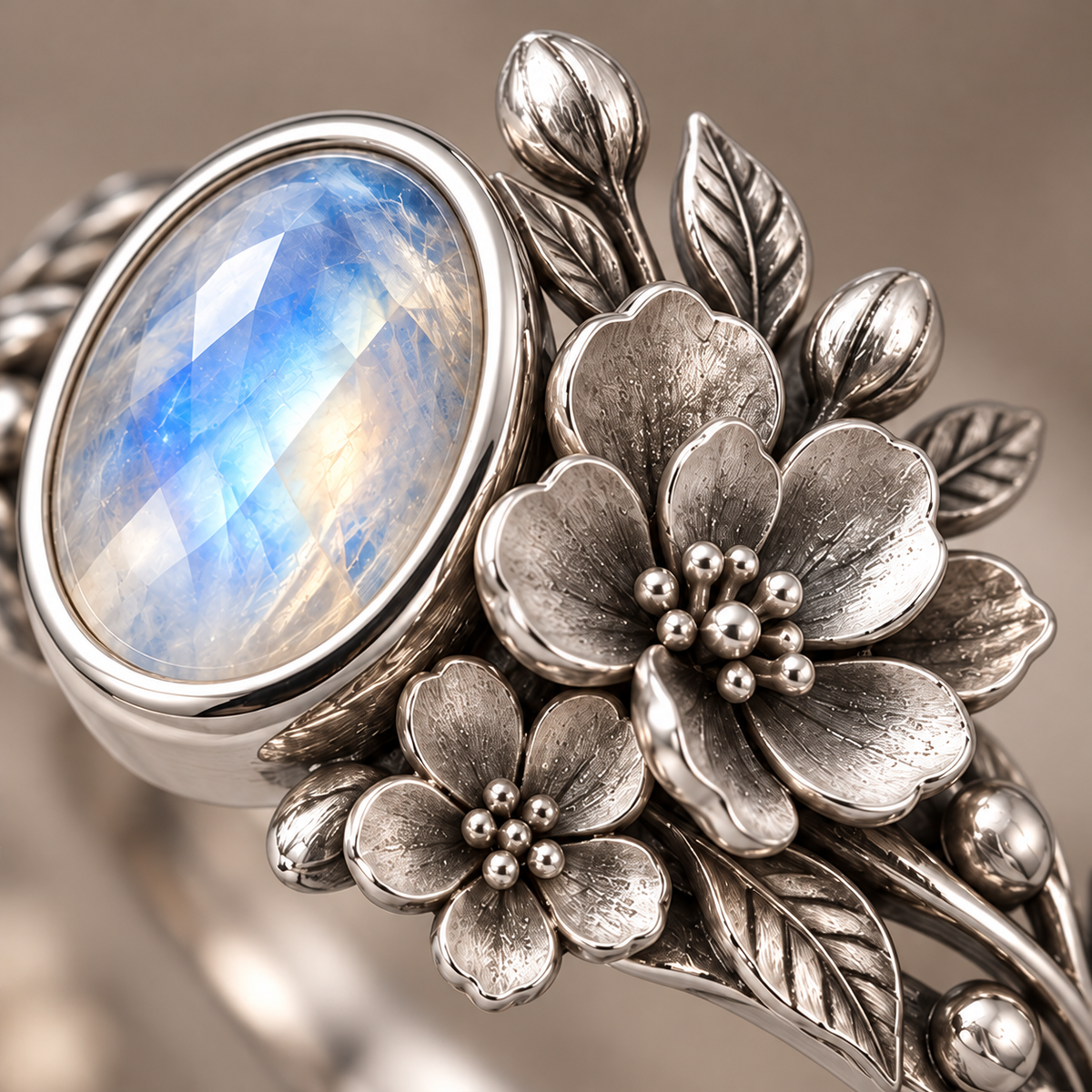 Moonlight Blossom Ring