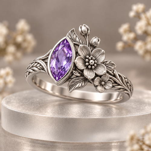 Amethyst Blossom Ring