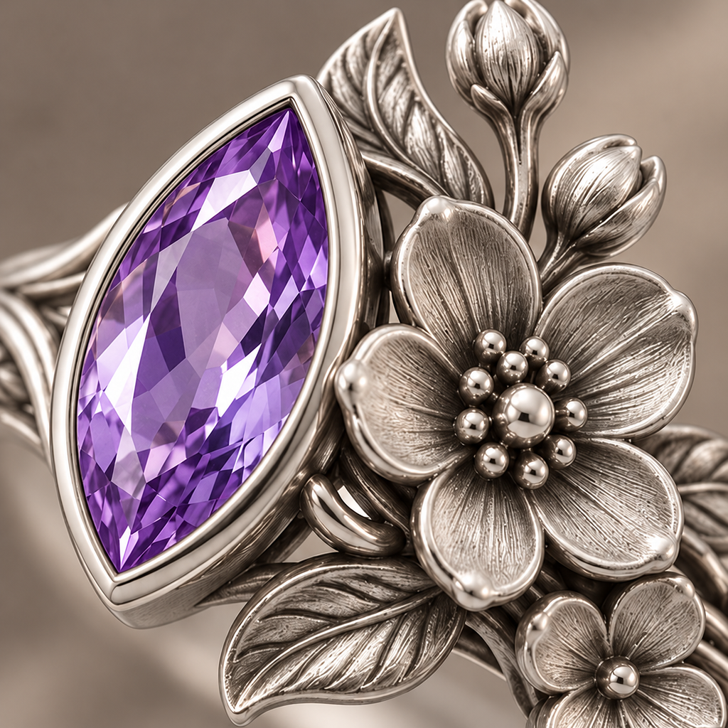 Amethyst Blossom Ring