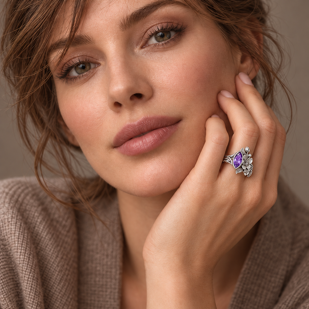 Amethyst Blossom Ring