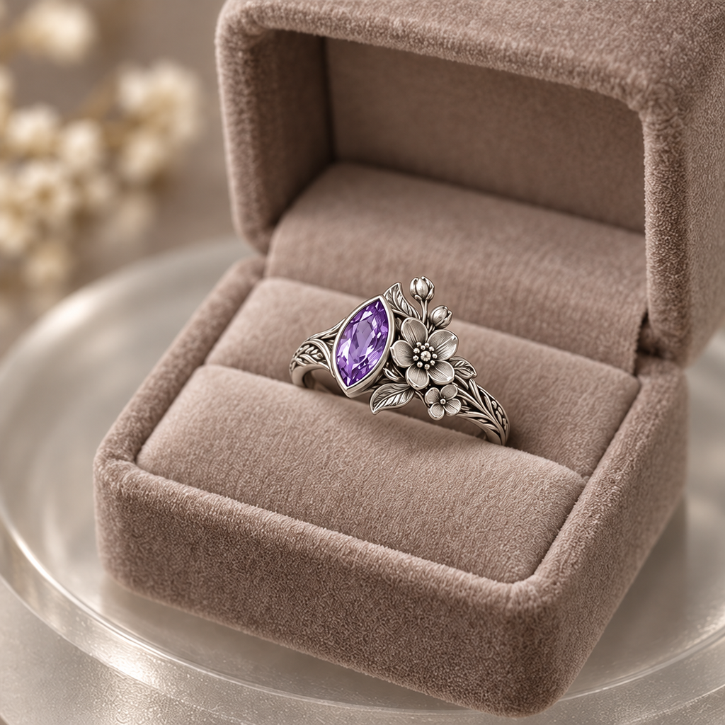 Amethyst Blossom Ring
