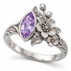 Amethyst Blossom Ring