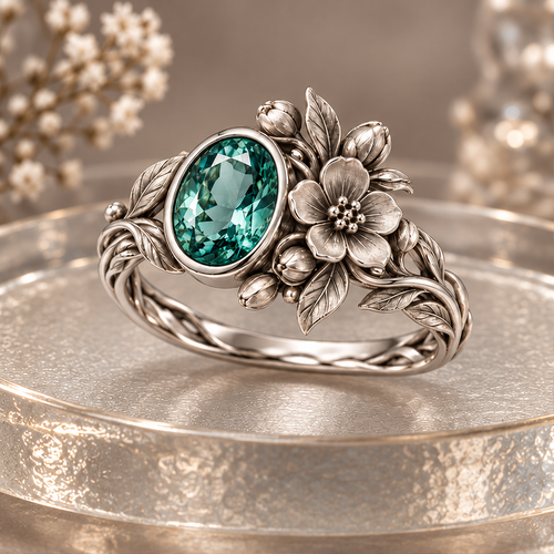 Emerald Blossom Ring