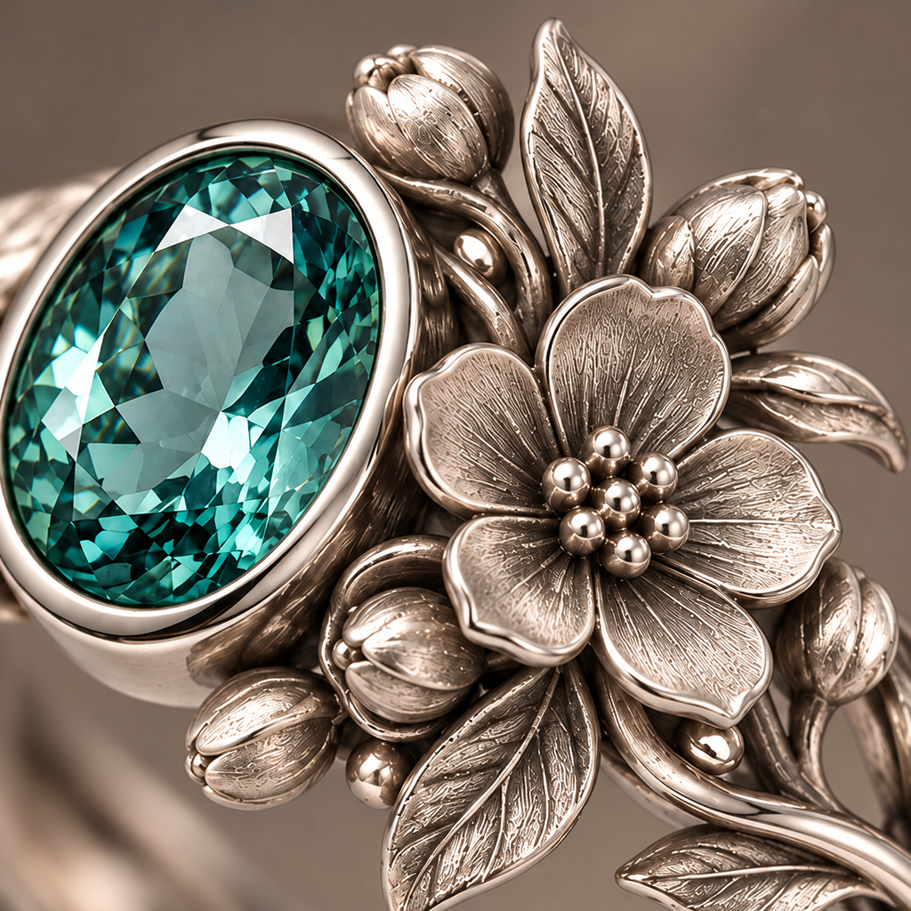 Emerald Blossom Ring