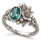 Emerald Blossom Ring