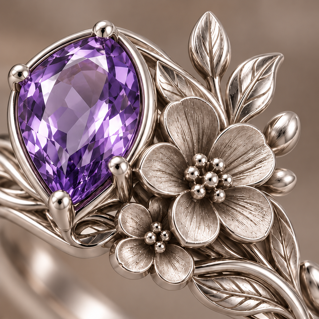 Violet Bloom Ring