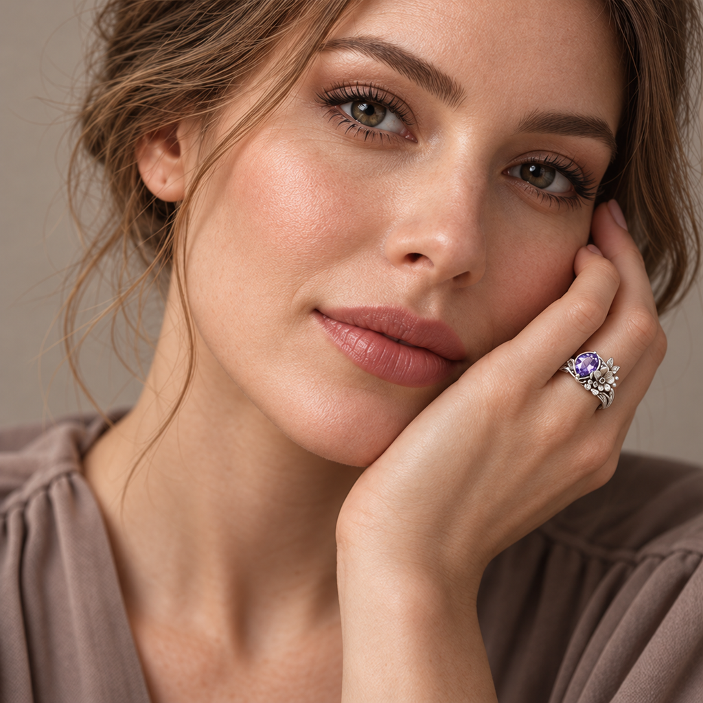 Violet Bloom Ring