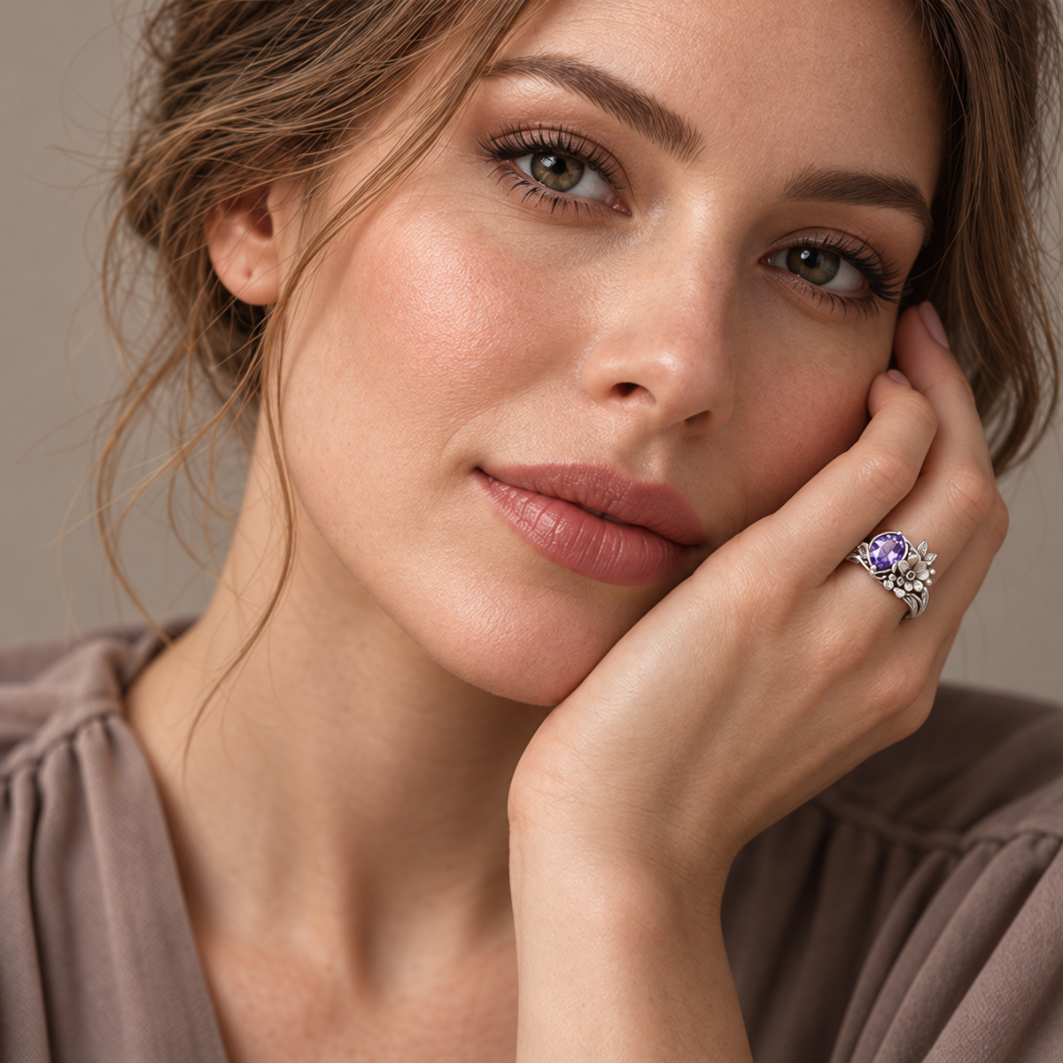 Violet Bloom Ring