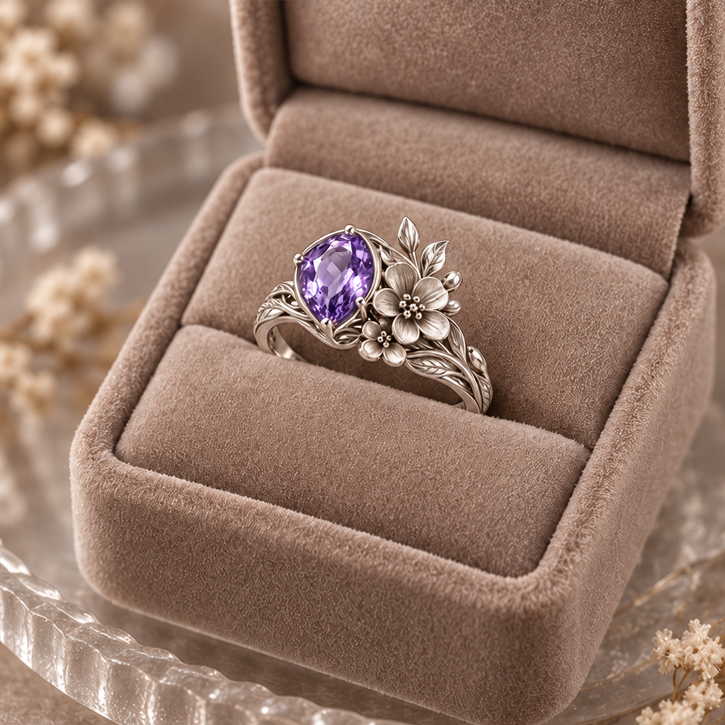 Violet Bloom Ring