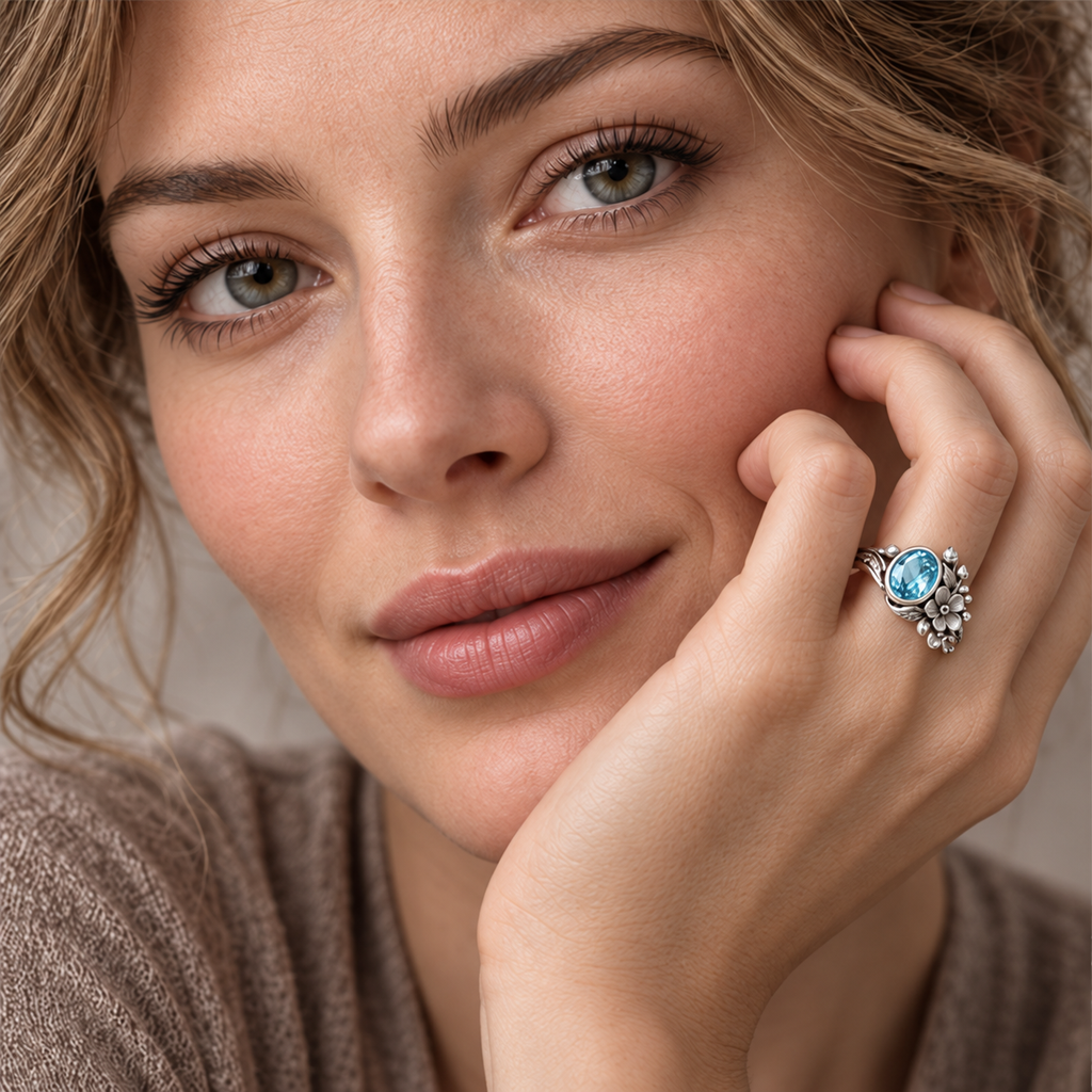 Azure Bloom Ring