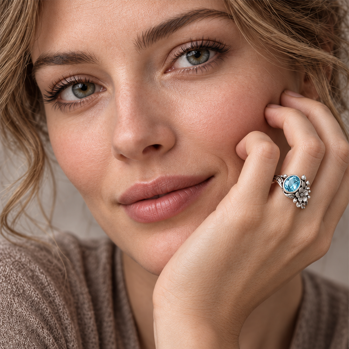Azure Bloom Ring