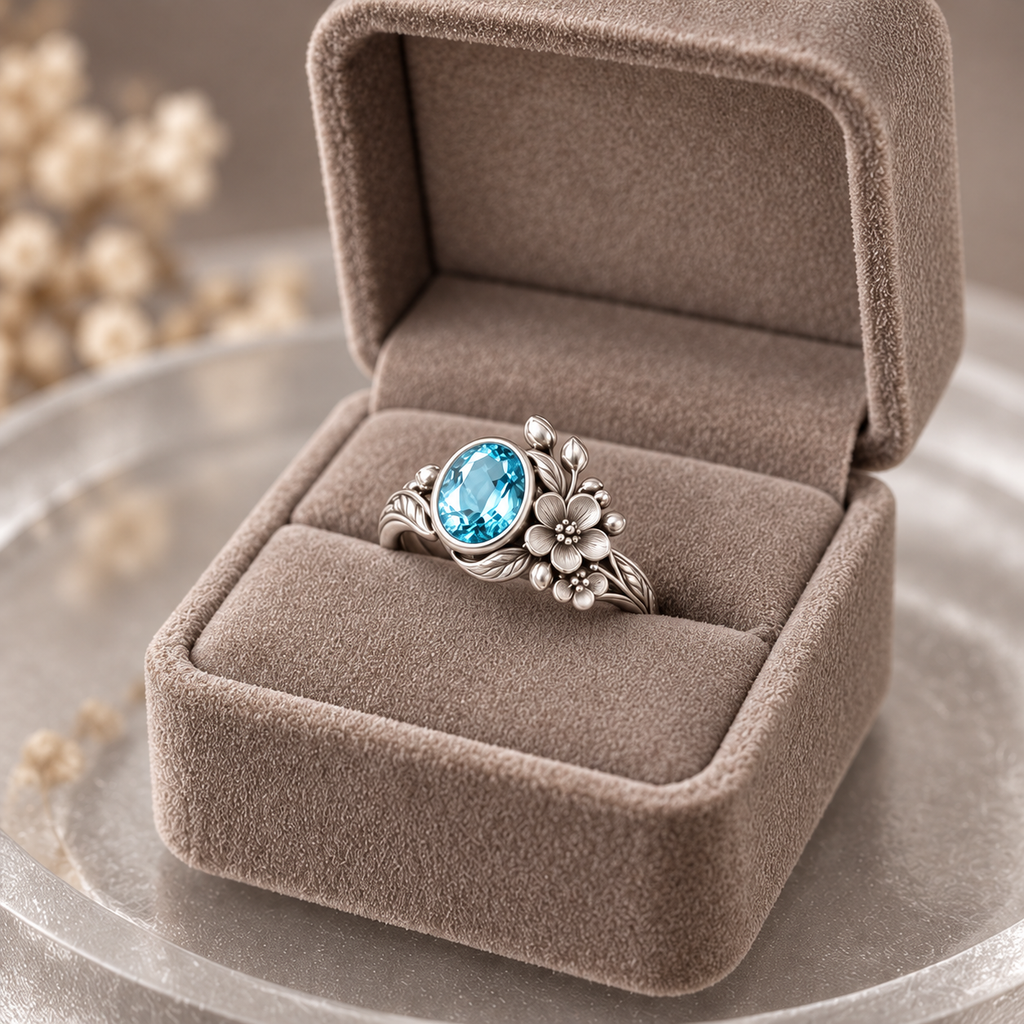 Azure Bloom Ring