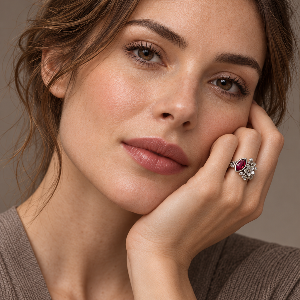 Ruby Blossom Ring