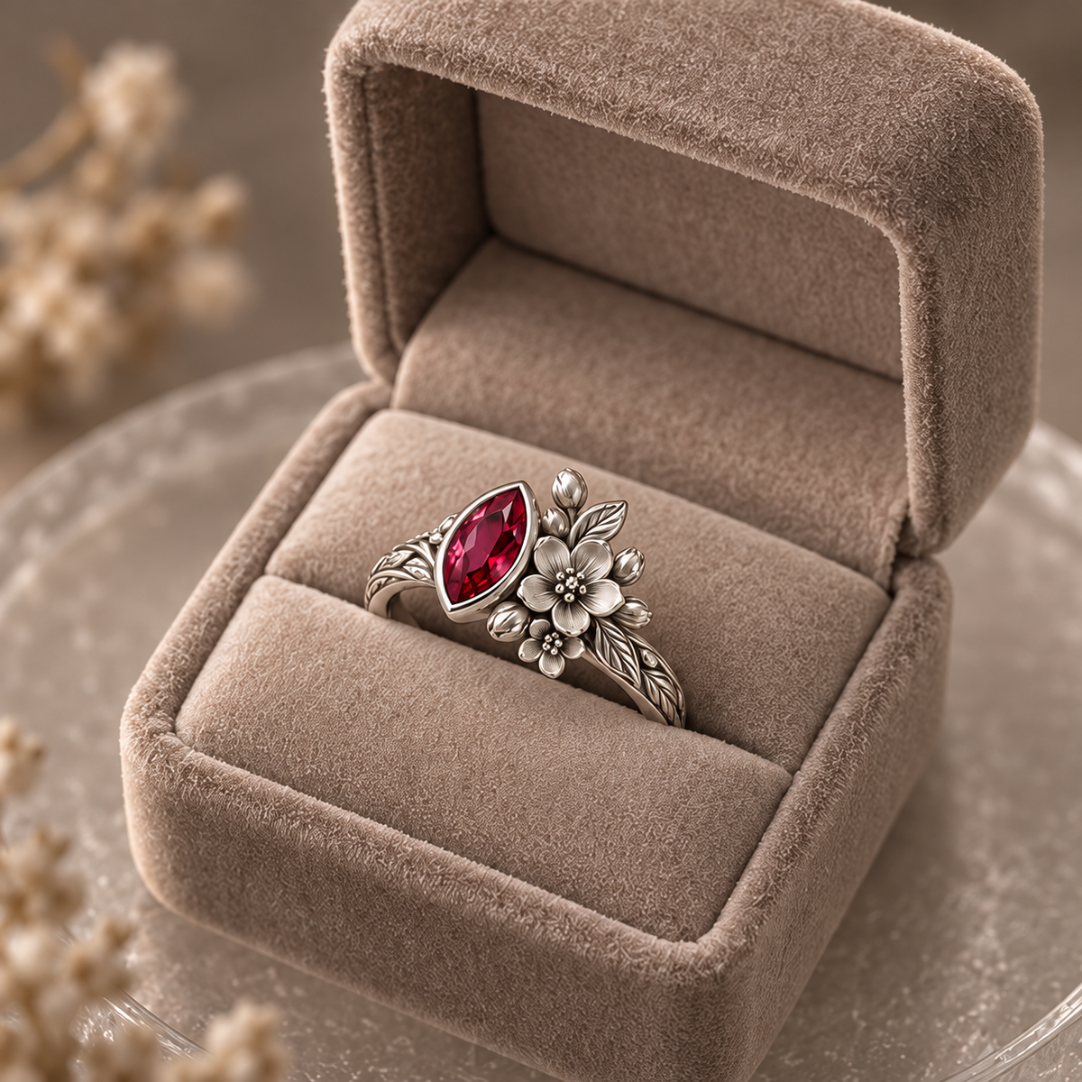 Ruby Blossom Ring