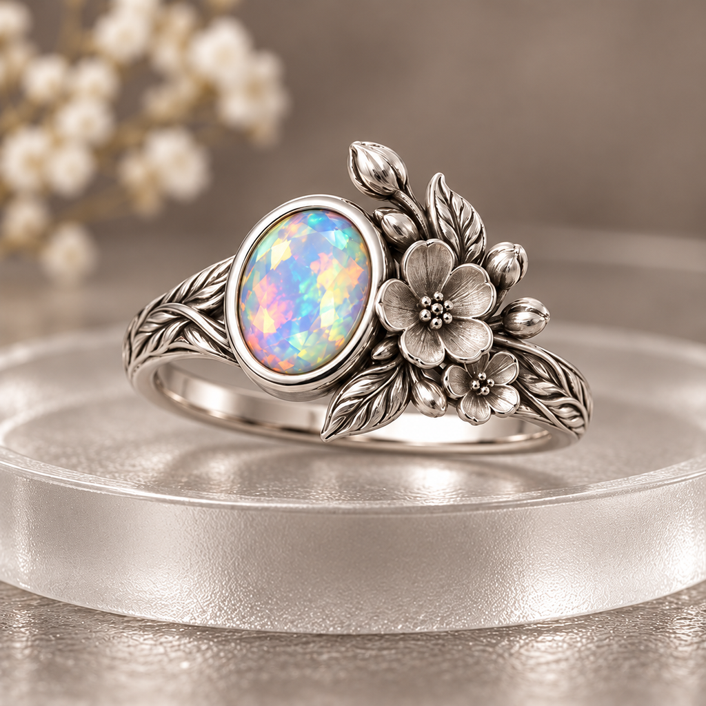 Opal Blossom Ring