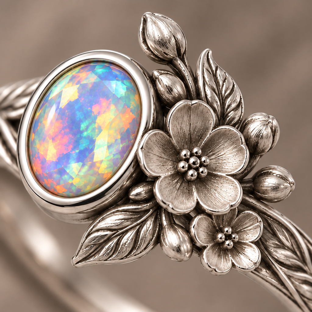 Opal Blossom Ring