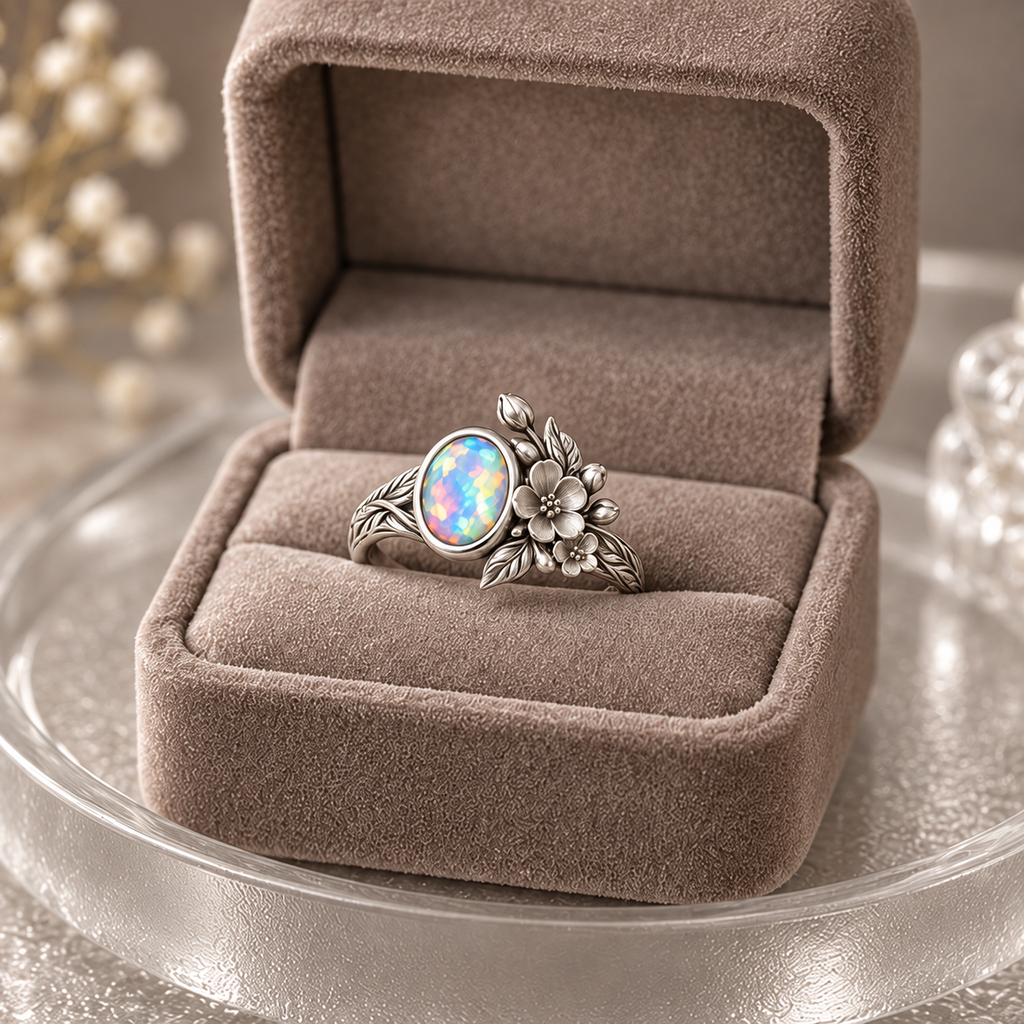 Opal Blossom Ring
