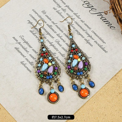 Multi-style Retro National Style Contrast Colorful Earrings