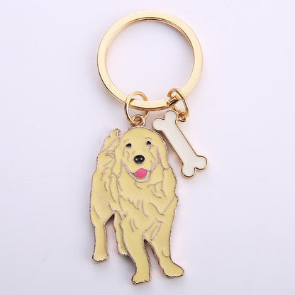 Multicolour Pet Dog Painted Zinc Alloy Keychain