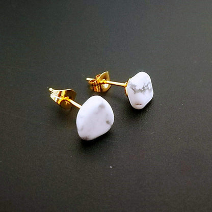 Natural Stone Ear Post Stud Earrings