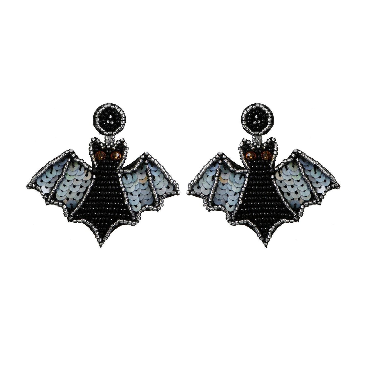 Handmade Halloween Bat Shape Earrings Punk Style