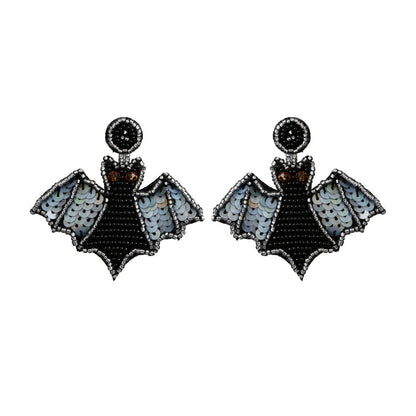 Handmade Halloween Bat Shape Earrings Punk Style