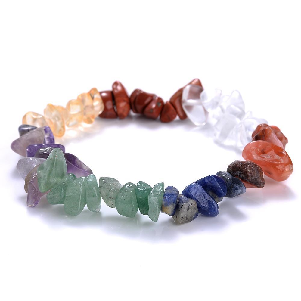 Irregular Natural Stone Crystal Beads Stretch Bracelet