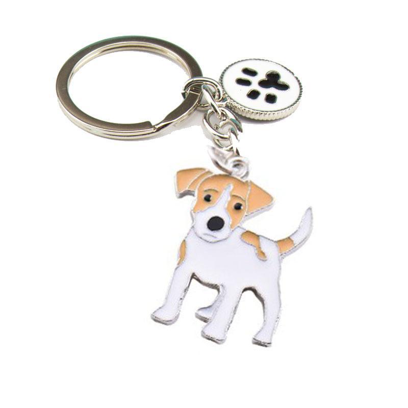 Pet Dog Painted Zinc Alloy Keychain