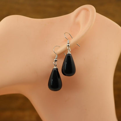 Natural Stone Quartz Tear Water Drop Hook Earring