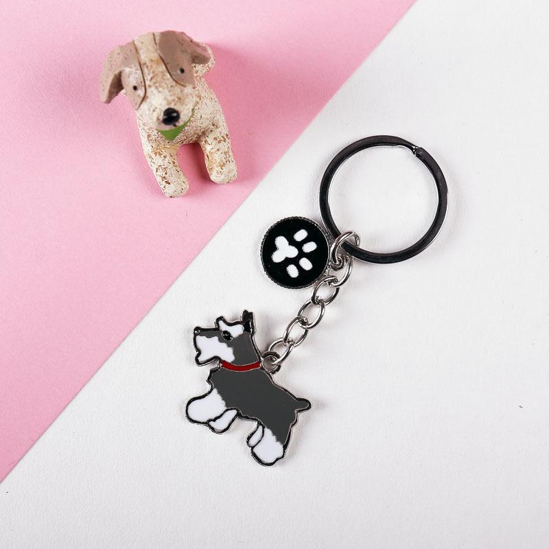 Pet Dog Painted Zinc Alloy Keychain