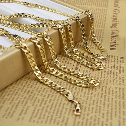 8 Pieces 6mm Gold Plated Necklaces