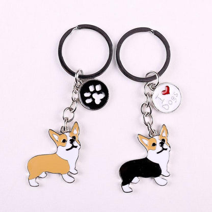 Pet Dog Painted Zinc Alloy Keychain