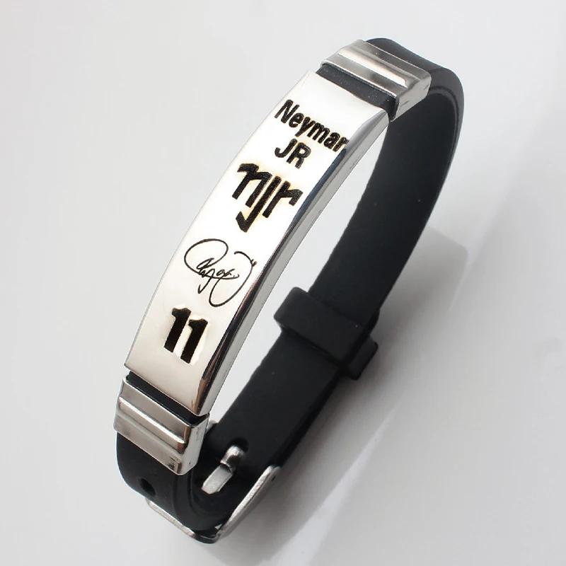 CR7 Messi Football Star Sport Stainless Steel Silicone Bracelet