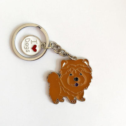 Multicolour Pet Dog Painted Zinc Alloy Keychain