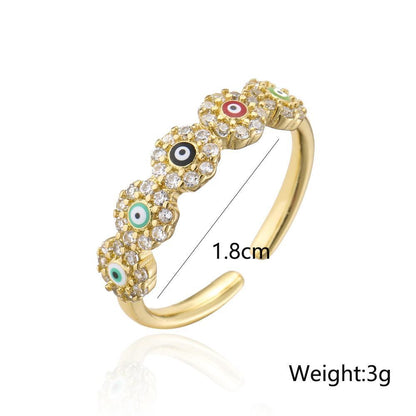 New Golden Zirconium Petroleum Magic Eye Ring