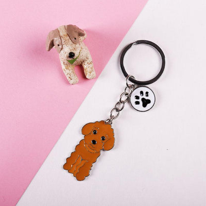 Pet Dog Painted Zinc Alloy Keychain