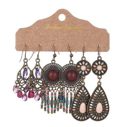 54 Pairs Wholesale Retro National Style Earrings