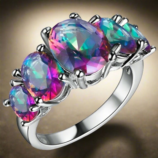 Luxury Stones Women Jewelry Purple Zircon Rings