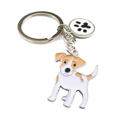 Multicolour Pet Dog Painted Zinc Alloy Keychain