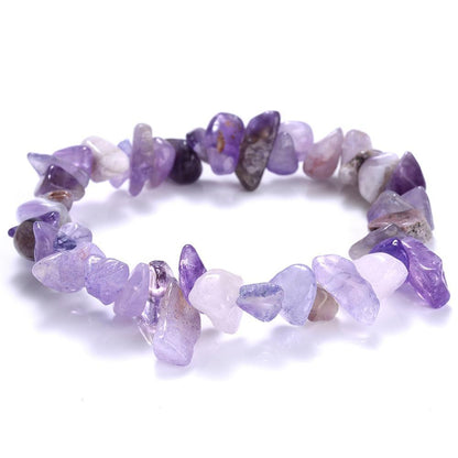 Irregular Natural Stone Crystal Beads Stretch Bracelet