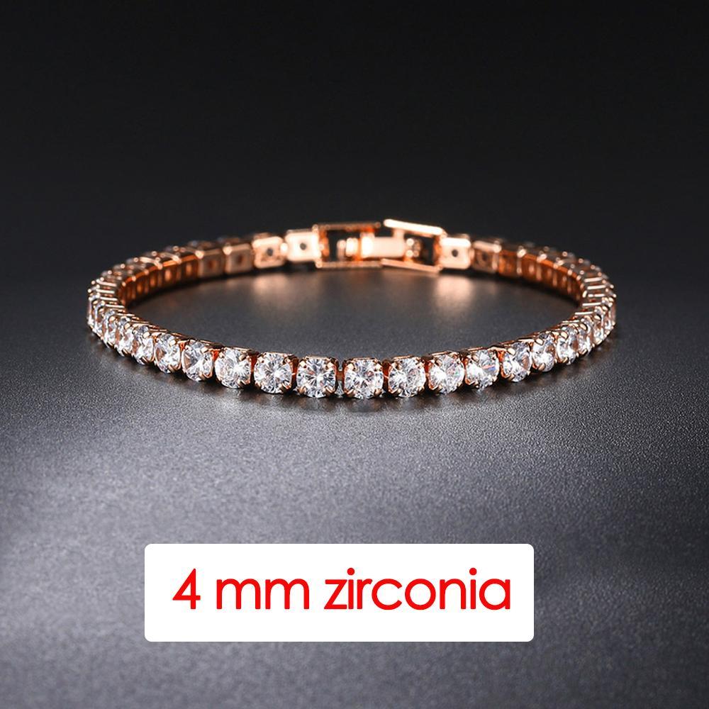 Hiphop Tennis Zirconia Mens Crystal Bracelet