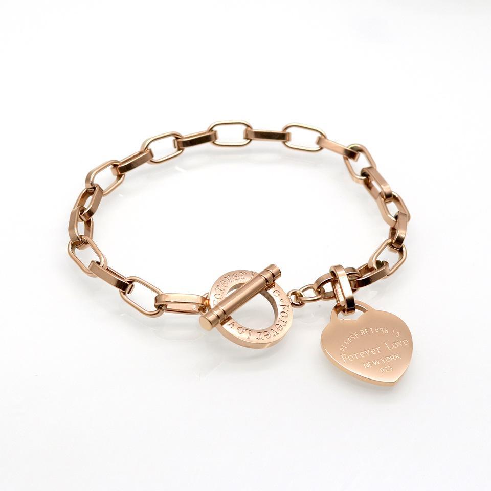 Heart Shape Titanium Steel Plating Bangle