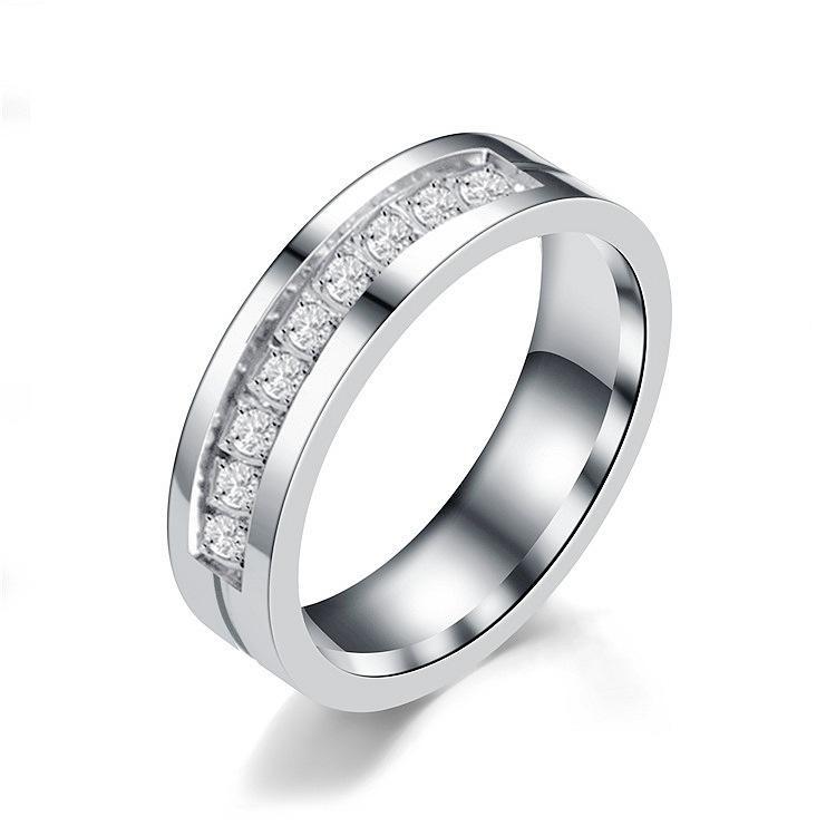 Stainless steel Zircon Ring