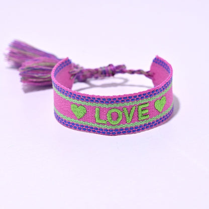 Bohemian Handmade Embroidery LOVE Letter Bracelet