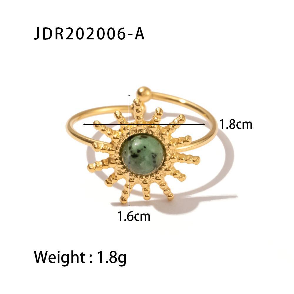 Retro Irregular Gems Do Not Fade Stainless Steel Open Ring